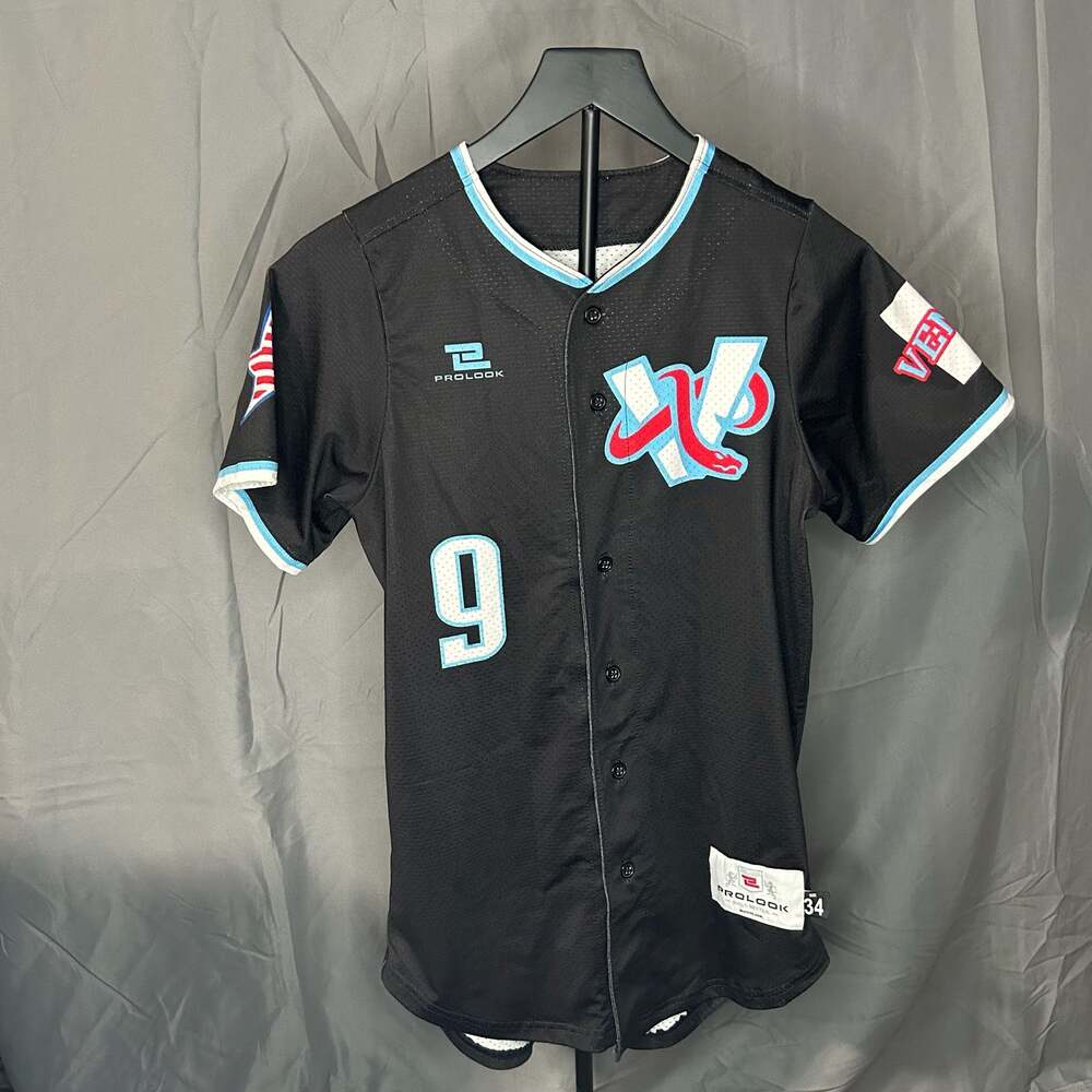 Prolook Venom Fastpitch Softball Jersey - Pearson #9, Black/Light Blue